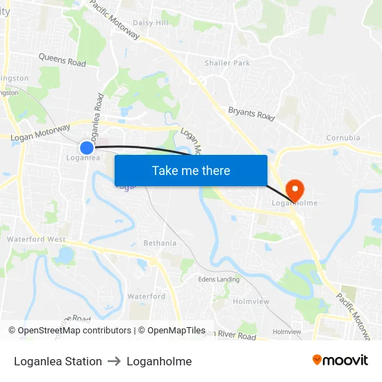 Loganlea Station to Loganholme map