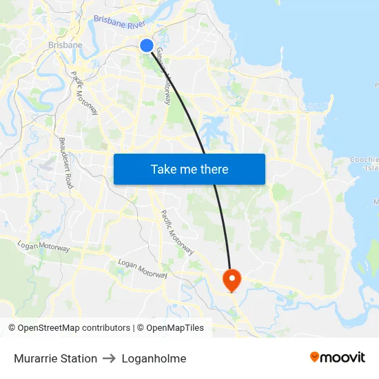 Murarrie Station to Loganholme map