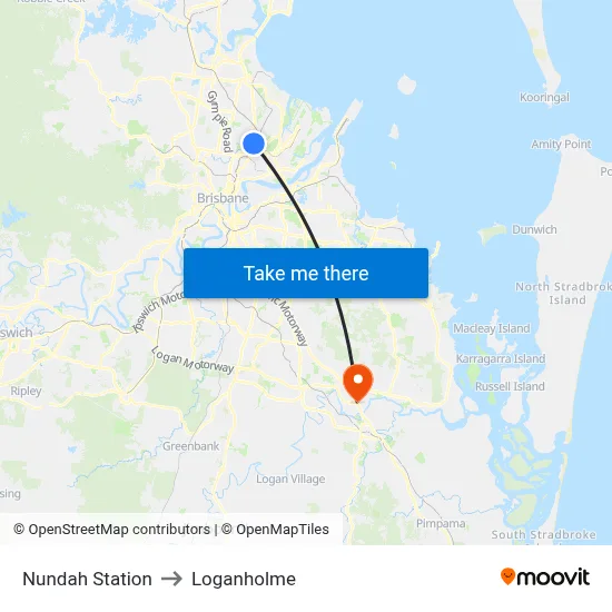 Nundah Station to Loganholme map