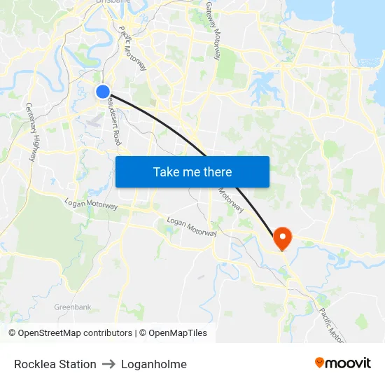 Rocklea Station to Loganholme map