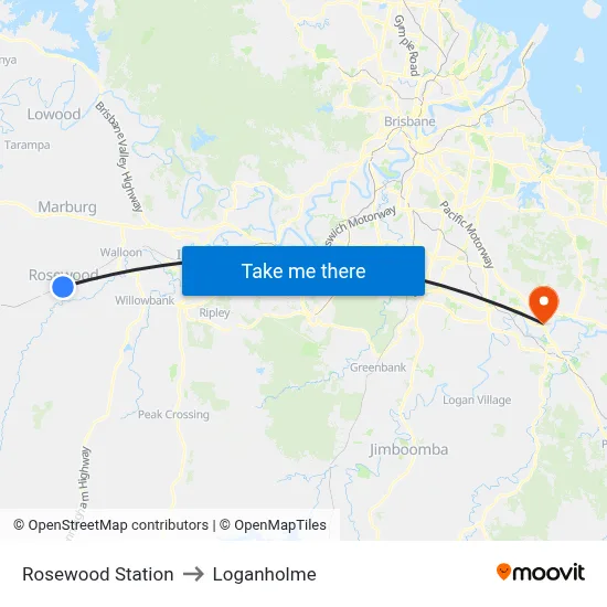 Rosewood Station to Loganholme map
