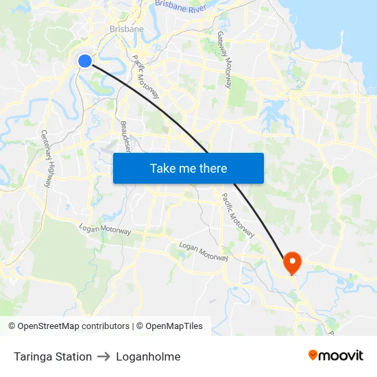 Taringa Station to Loganholme map