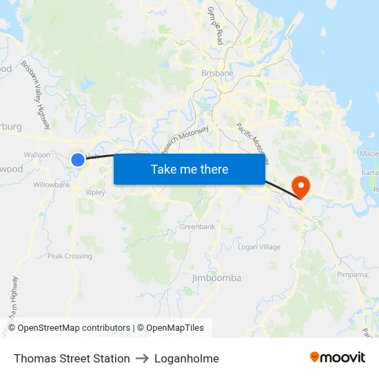 Thomas Street Station to Loganholme map
