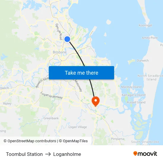 Toombul Station to Loganholme map