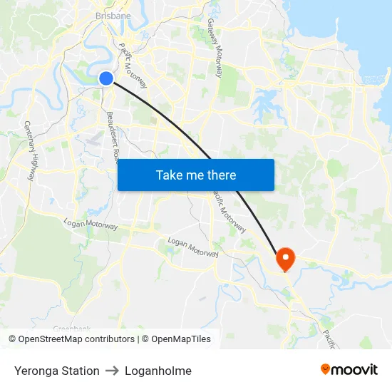 Yeronga Station to Loganholme map