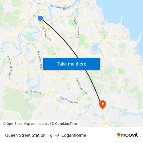 Queen Street Station, 1g to Loganholme map