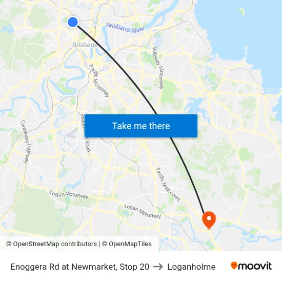 Enoggera Rd at Newmarket, Stop 20 to Loganholme map