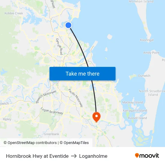 Hornibrook Hwy at Eventide to Loganholme map