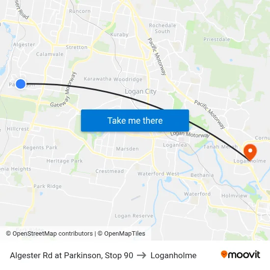 Algester Rd at Parkinson, Stop 90 to Loganholme map
