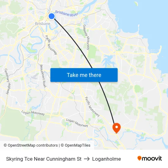 Skyring Tce Near Cunningham St to Loganholme map