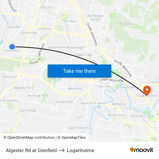 Algester Rd at Glenfield to Loganholme map