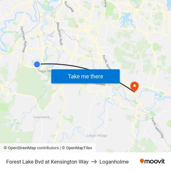 Forest Lake Bvd at Kensington Way to Loganholme map