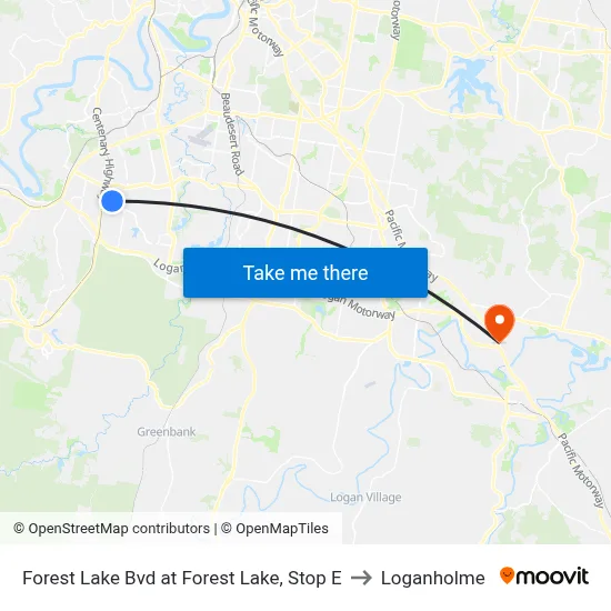 Forest Lake Bvd at Forest Lake, Stop E to Loganholme map