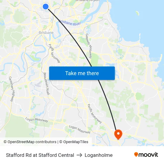Stafford Rd at Stafford Central to Loganholme map