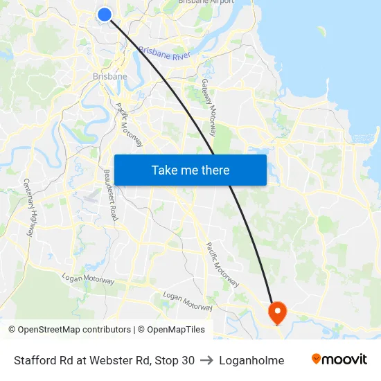 Stafford Rd at Webster Rd, Stop 30 to Loganholme map