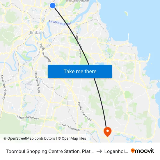 Toombul Shopping Centre Station, Platform A to Loganholme map