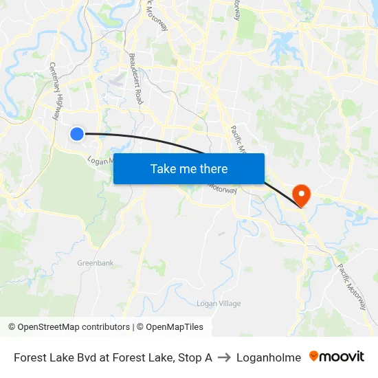 Forest Lake Bvd at Forest Lake, Stop A to Loganholme map