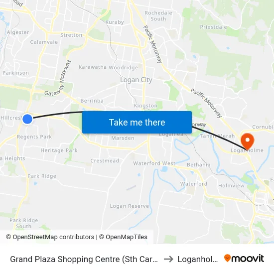 Grand Plaza Shopping Centre (Sth Car Park) to Loganholme map