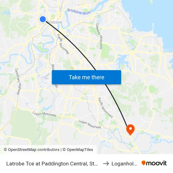 Latrobe Tce at Paddington Central, Stop 10 to Loganholme map