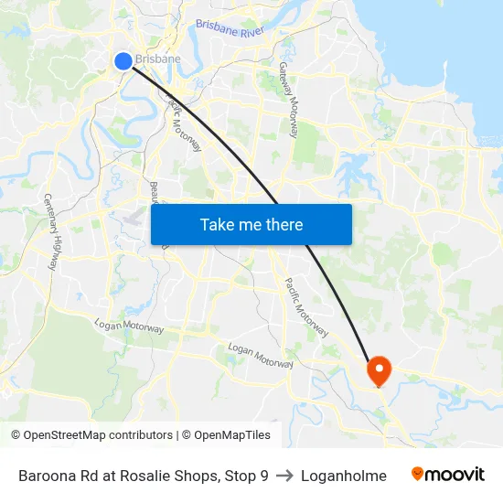 Baroona Rd at Rosalie Shops, Stop 9 to Loganholme map