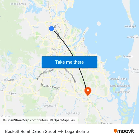 Beckett Rd at Darien Street to Loganholme map