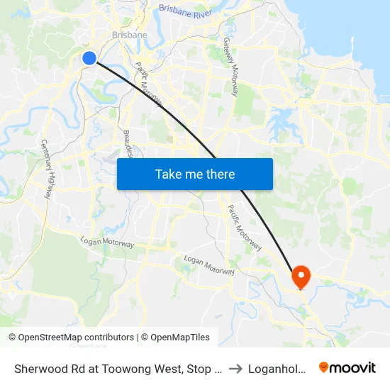 Sherwood Rd at Toowong West, Stop 22 to Loganholme map