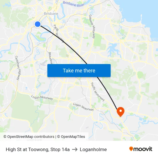 High St at Toowong, Stop 14a to Loganholme map