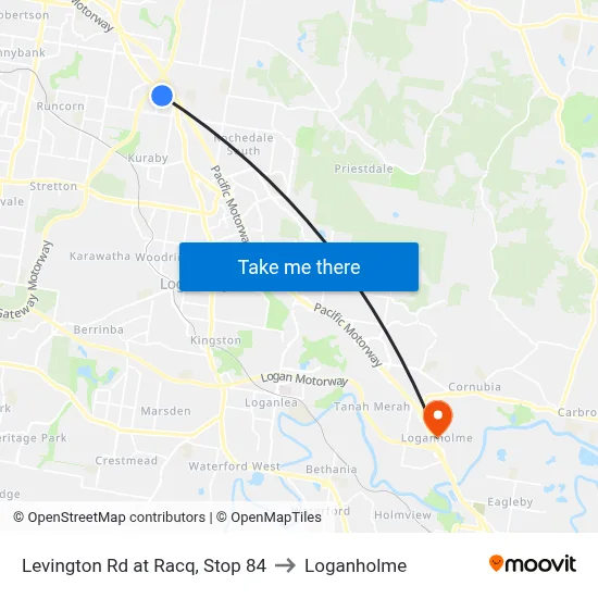 Levington Rd at Racq, Stop 84 to Loganholme map