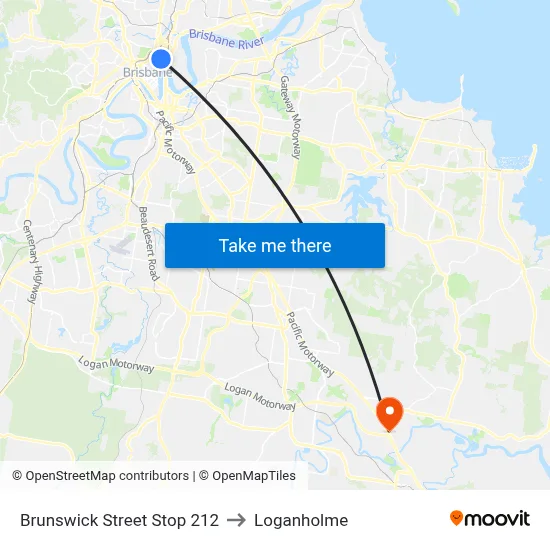 Brunswick Street Stop 212 to Loganholme map