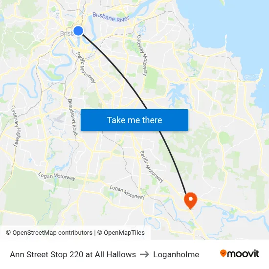 Ann Street Stop 220 at All Hallows to Loganholme map