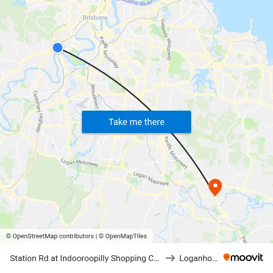 Station Rd at Indooroopilly Shopping Ctr, Stop E to Loganholme map