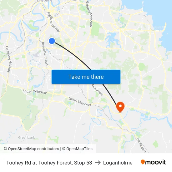 Toohey Rd at Toohey Forest, Stop 53 to Loganholme map