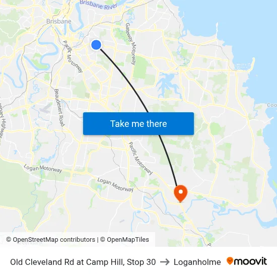 Old Cleveland Rd at Camp Hill, Stop 30 to Loganholme map