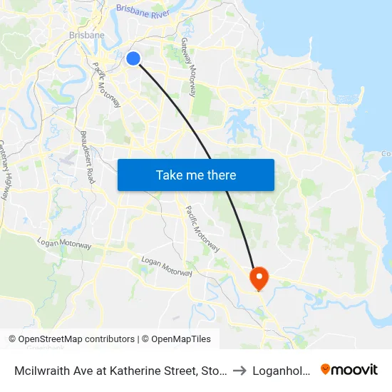 Mcilwraith Ave at Katherine Street, Stop 28 to Loganholme map