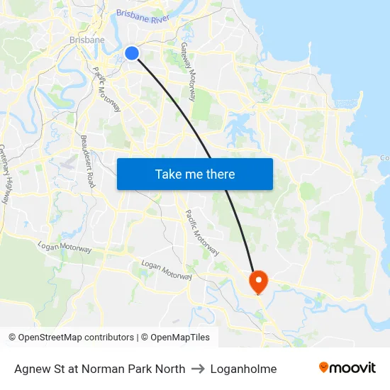 Agnew St at Norman Park North to Loganholme map