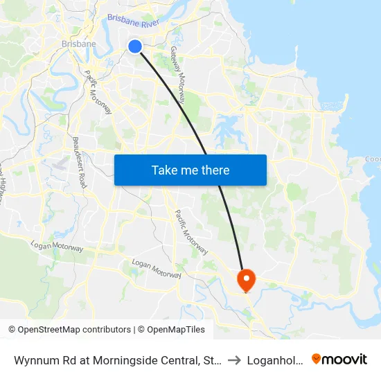 Wynnum Rd at Morningside Central, Stop 30 to Loganholme map