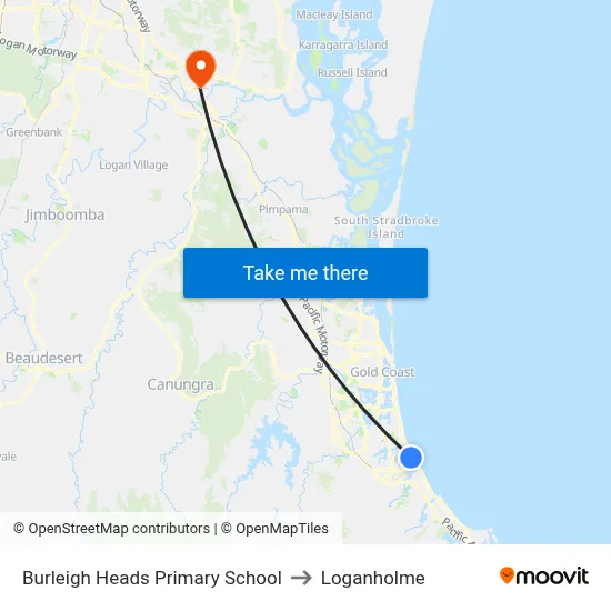 Burleigh Heads Primary School to Loganholme map