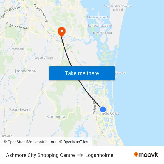 Ashmore City Shopping Centre to Loganholme map