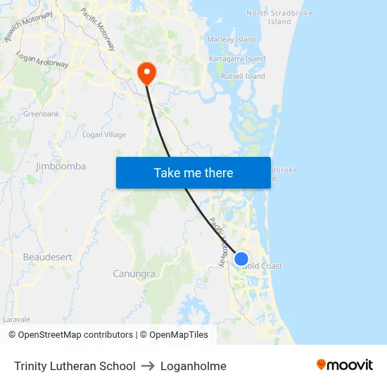 Trinity Lutheran School to Loganholme map