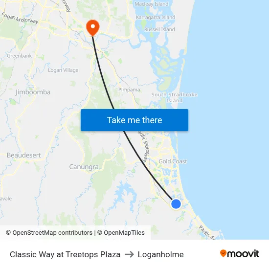Classic Way at Treetops Plaza to Loganholme map
