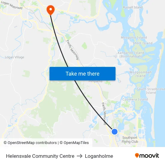 Helensvale Community Centre to Loganholme map