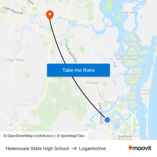 Helensvale State High School to Loganholme map