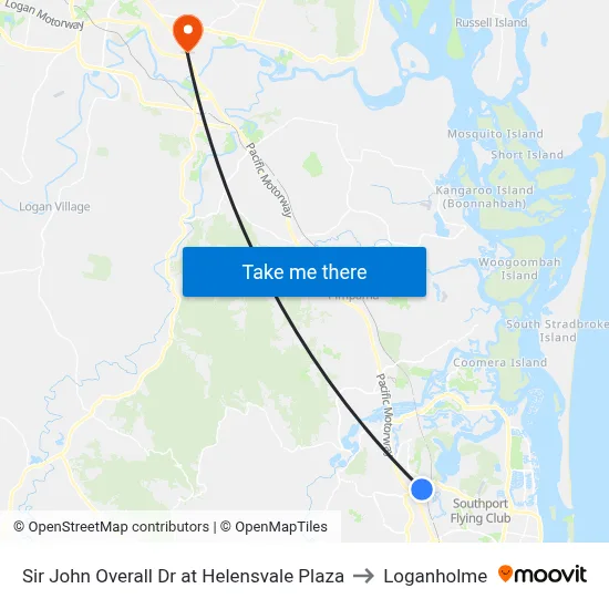 Sir John Overall Dr at Helensvale Plaza to Loganholme map