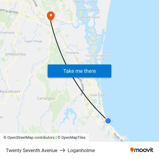 Twenty Seventh Avenue to Loganholme map