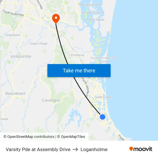 Varsity Pde at Assembly Drive to Loganholme map