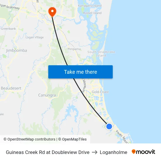 Guineas Creek Rd at Doubleview Drive to Loganholme map