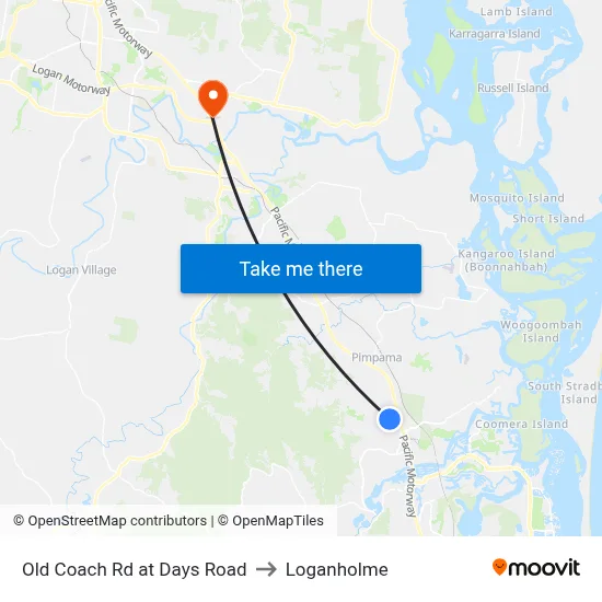 Old Coach Rd at Days Road to Loganholme map