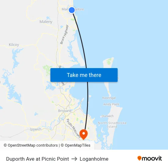 Duporth Ave at Picnic Point to Loganholme map