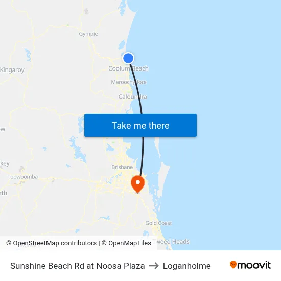 Sunshine Beach Rd at Noosa Plaza to Loganholme map