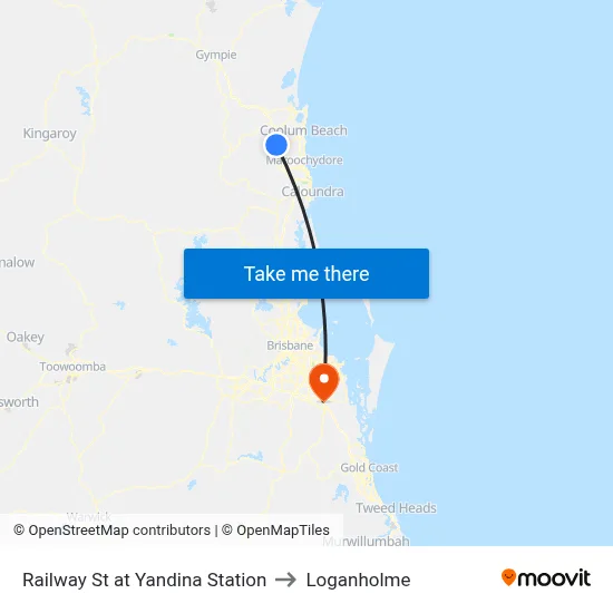 Railway St at Yandina Station to Loganholme map